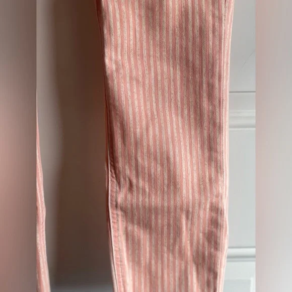 NWT LC Lauren Conrad Skinny Crop Mid Rise Lycra Stretch Jeans In Pink Striped - Picture 7 of 16